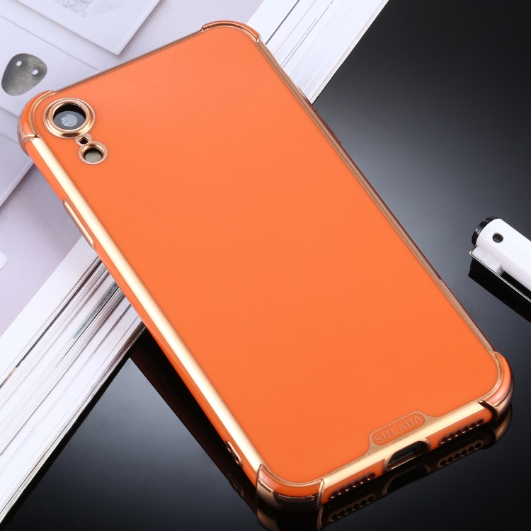 

For iPhone XR SULADA Colorful Shield Series TPU + Plating Edge Protective Case(Orange)