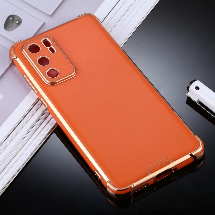 

For Huawei P40 SULADA Colorful Shield Series TPU + Plating Edge Protective Case(Orange)