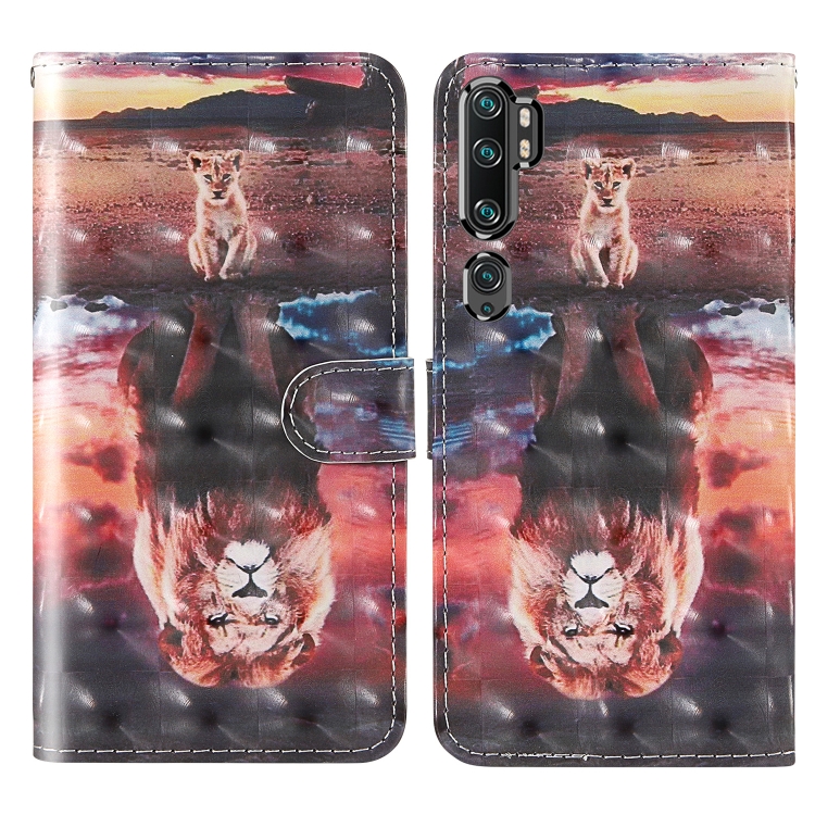 

For Xiaomi Mi Note 10 / Note 10 Pro 3D Painting Colored Drawing Pattern Horizontal Flip TPU + PU Leather Case with Holder & Card Slots & Wallet & Lanyard(Dream Lion)