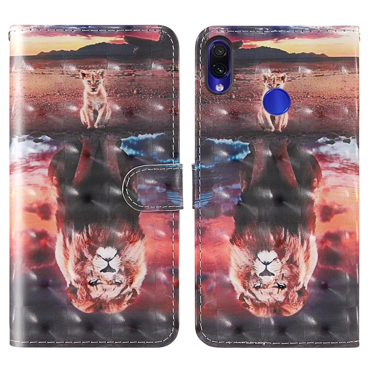 

For Xiaomi Redmi Note 7S / Note 7 Pro 3D Painting Colored Drawing Pattern Horizontal Flip TPU + PU Leather Case with Holder & Card Slots & Wallet & Lanyard(Dream Lion)