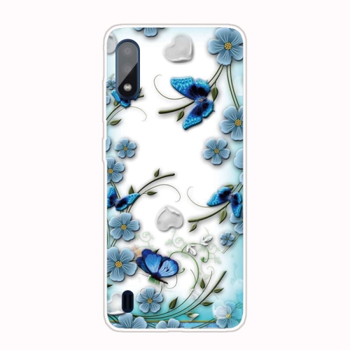 

For Samsung Galaxy A01 Shockproof Painted Transparent TPU Protective Case(Chrysanthemum Butterfly)