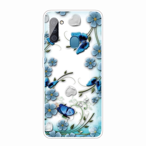 

For Samsung Galaxy A11 Shockproof Painted TPU Protective Case(Chrysanthemum Butterfly)