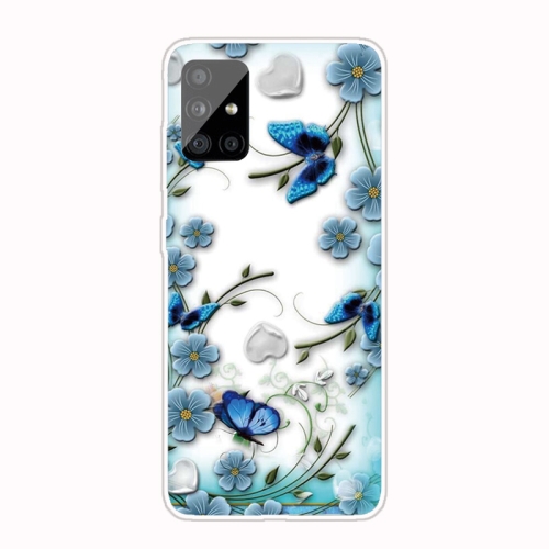 

For Samsung Galaxy A51 4G Shockproof Painted Transparent TPU Protective Case(Chrysanthemum Butterfly)