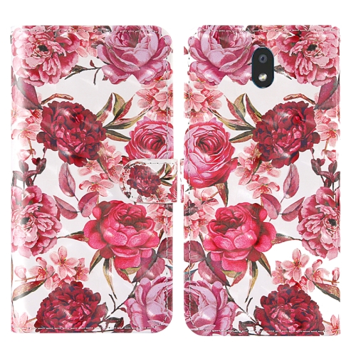 

For LG K30 (2019) 3D Painting Colored Drawing Pattern Horizontal Flip TPU + PU Leather Case with Holder & Card Slots & Wallet & Lanyard(Little Red Flower)