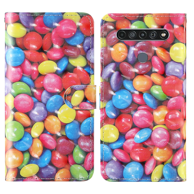 

For LG K61 3D Painting Colored Drawing Pattern Horizontal Flip TPU + PU Leather Case with Holder & Card Slots & Wallet & Lanyard(Colored Sugar)