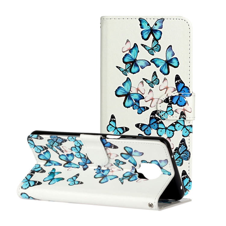 

For Xiaomi Redmi Note 9 Pro Colored Drawing Marble Pattern Horizontal Flip PU Leather Case with Holder & Card Slots & Wallet(Blue Butterfly)