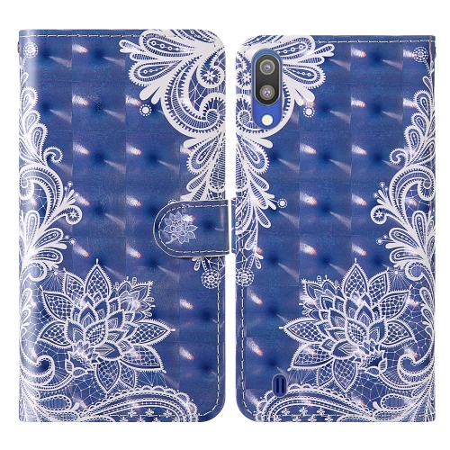 

For Samsung Galaxy A10 & M10 3D Painting Colored Drawing Pattern Horizontal Flip TPU + PU Leather Case with Holder & Card Slots & Wallet & Lanyard(White Lace)
