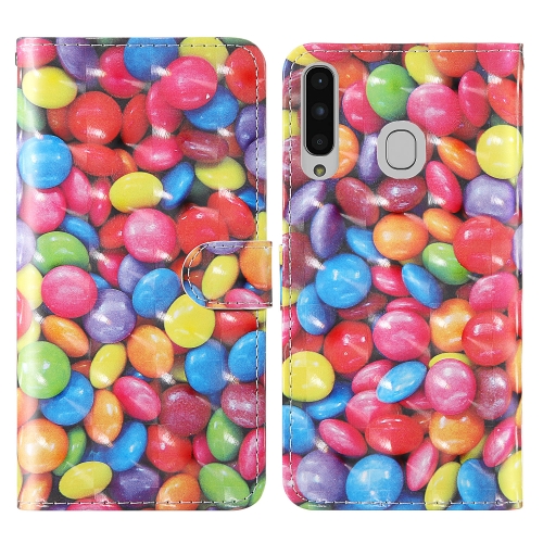 

For Samsung Galaxy A20 & A30 3D Painting Colored Drawing Pattern Horizontal Flip TPU + PU Leather Case with Holder & Card Slots & Wallet & Lanyard(Colored Sugar)