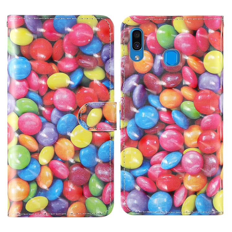 

For Samsung Galaxy A40 3D Painting Colored Drawing Pattern Horizontal Flip TPU + PU Leather Case with Holder & Card Slots & Wallet & Lanyard(Colored Sugar)