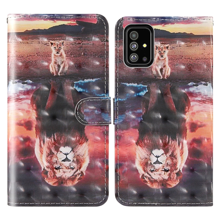 

For Samsung Galaxy A51 3D Painting Colored Drawing Pattern Horizontal Flip TPU + PU Leather Case with Holder & Card Slots & Wallet & Lanyard(Dream Lion)