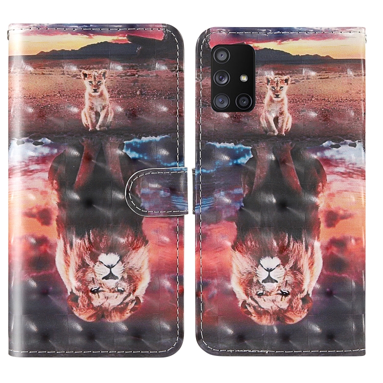 

For Samsung Galaxy A71 5G A Quantum 3D Painting Colored Drawing Pattern Horizontal Flip TPU + PU Leather Case with Holder & Card Slots & Wallet & Lanyard(Dream Lion)