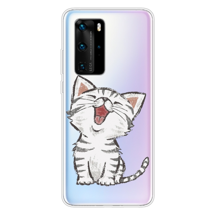 

For Huawei P40 Shockproof Painted TPU Protective Case(Laughing Cat)