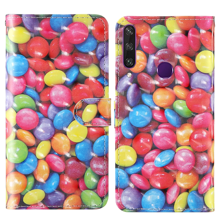 

For Huawei Y6p 3D Painting Colored Drawing Pattern Horizontal Flip TPU + PU Leather Case with Holder & Card Slots & Wallet & Lanyard(Colored Sugar)
