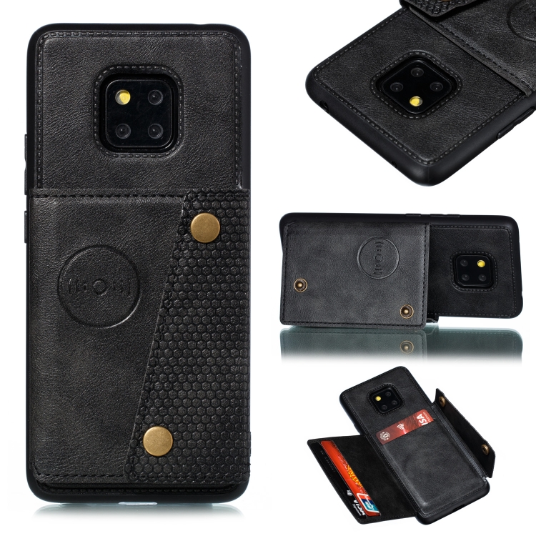 

For Xiaomi Redmi 10X 5G Double Buckle PU + TPU Shockproof Magnetic Protective Case with Card Slot & Holder(Black)