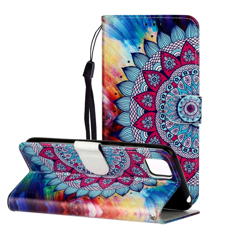 

For Huawei Y5p Oil Embossed Coloured Drawing Pattern Horizontal Flip PU Leather Case with Holder & Card Slots & Wallet(Half Sunflower)