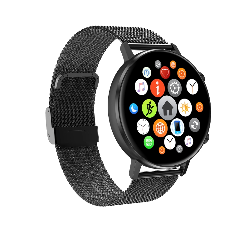 

DT96 1.3 inch Round Color Screen Smart Watch, IP68 Waterproof, Support Heart Rate Blood Pressure Monitoring / Sedentary Reminder / Sleep Monitoring, Strap material:Metal(Black)
