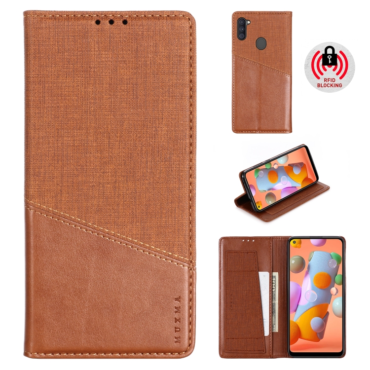 

For Samsung Galaxy A11 / M11 MUXMA MX109 Horizontal Flip Leather Case with Holder & Card Slot & Wallet(Brown)