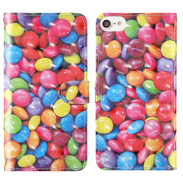 

For iPhone 7 / 8 3D Painting Colored Drawing Pattern Horizontal Flip TPU + PU Leather Case with Holder & Card Slots & Wallet & Lanyard(Colored Sugar)