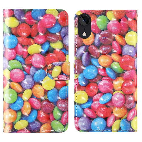 

For iPhone XR 3D Painting Colored Drawing Pattern Horizontal Flip TPU + PU Leather Case with Holder & Card Slots & Wallet & Lanyard(Colored Sugar)