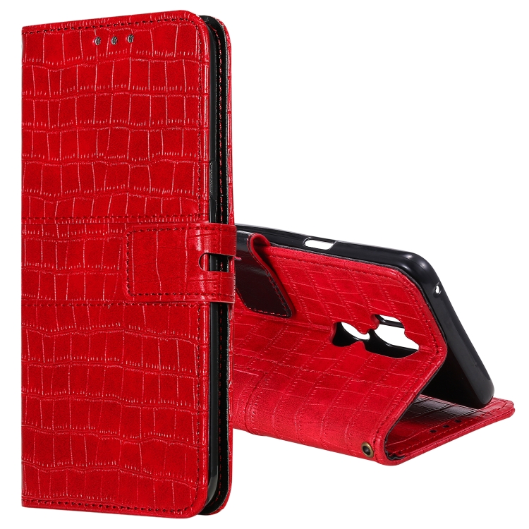

For LG G7 Regular Crocodile Texture Horizontal Flip Leather Case with Holder & Card Slots & Wallet & Photo Frame & Lanyard(Red)