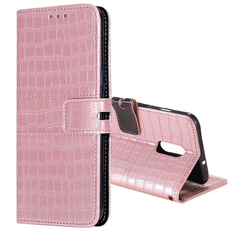 

For OnePlus 7 Regular Crocodile Texture Horizontal Flip Leather Case with Holder & Card Slots & Wallet & Photo Frame & Lanyard(Rose Gold)