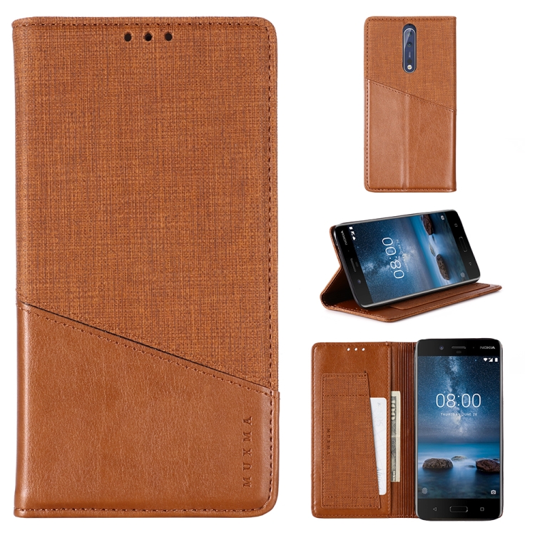 

For Nokia 8 MUXMA MX109 Horizontal Flip Leather Case with Holder & Card Slot & Wallet(Brown)