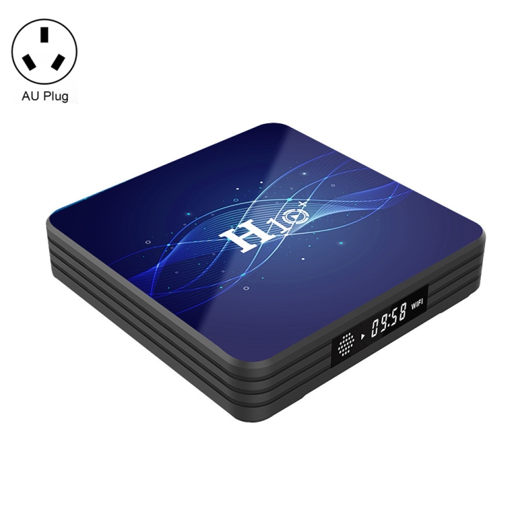 

H10+ HD 4K Smart TV Box, Android 9.0, Hi3798MRBCV Quad-Core Cortex-A53,1GB+8GB, Support SPDIF, HDMI, 2.4G/5G WiFi, USBx4,TF Card, AU Plug
