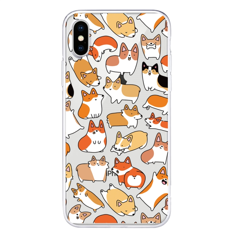 

For iPhone XS Max Pattern TPU Protective Case(Many Corgi)