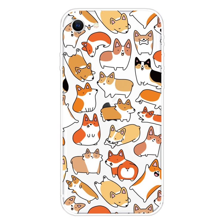 

For iPhone SE 2020 / 8 / 7 Pattern TPU Protective Case(Many Corgi)