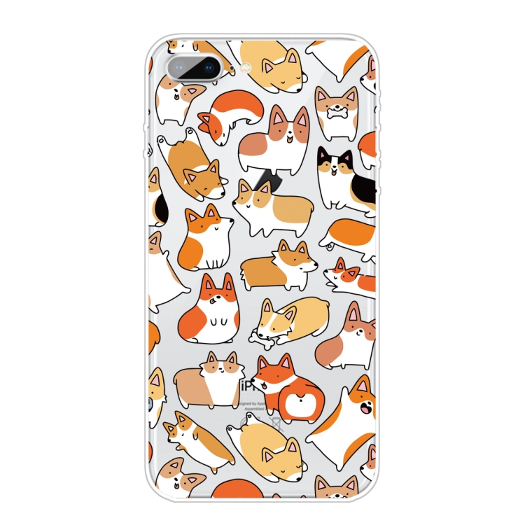 

For iPhone 8 Plus / 7 Plus Pattern TPU Protective Case(Many Corgi)