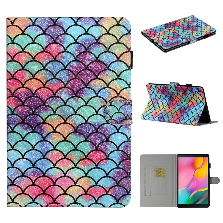 

For Samsung Galaxy Tab A 10.1 (2019) T515 / T510 Colored Drawing Pattern Horizontal Flip PU Leather Case with Holder & Card Slot(Diamond)