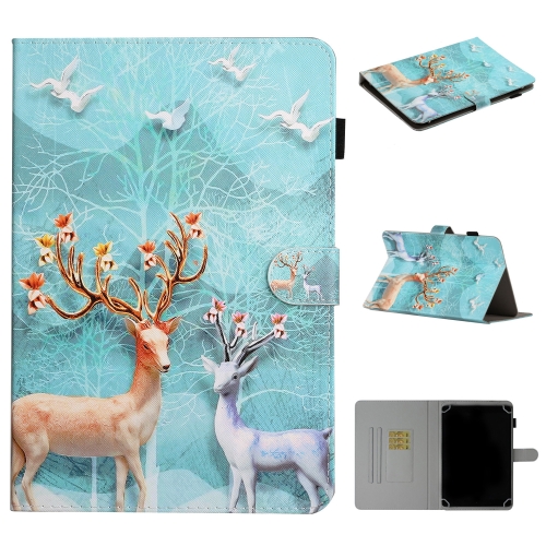 

For 7 inch Universal Tablet PC Colored Drawing Pattern Horizontal Flip PU Leather Case with Holder & Card Slot(Sika Deer)