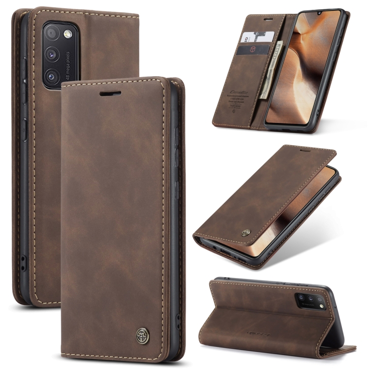 

For Samsung Galaxy A41 CaseMe-013 Multifunctional Retro Frosted Horizontal Flip Leather Case with Card Slot & Holder & Wallet(Coffee)