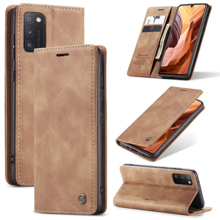 

For Samsung Galaxy A41 CaseMe-013 Multifunctional Retro Frosted Horizontal Flip Leather Case with Card Slot & Holder & Wallet(Brown)