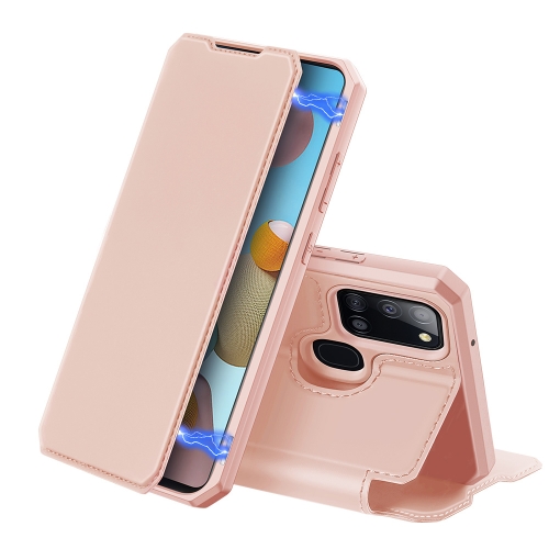 

For Samsung Galaxy A21s DUX DUCIS Skin X Series PU + TPU Horizontal Flip Leather Case with Holder & Card Slots(Pink)