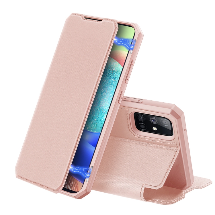 

For Samsung Galaxy A71 5G DUX DUCIS Skin X Series PU + TPU Horizontal Flip Leather Case with Holder & Card Slots(Pink)