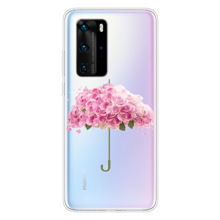 

For Huawei P40 Pro Shockproof Painted TPU Protective Case(Flower Umbrella)