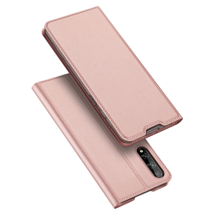 

For Huawei P Smart S / Y8P DUX DUCIS Skin Pro Series Horizontal Flip PU + TPU Leather Case, with Holder & Card Slots(Rose Gold)