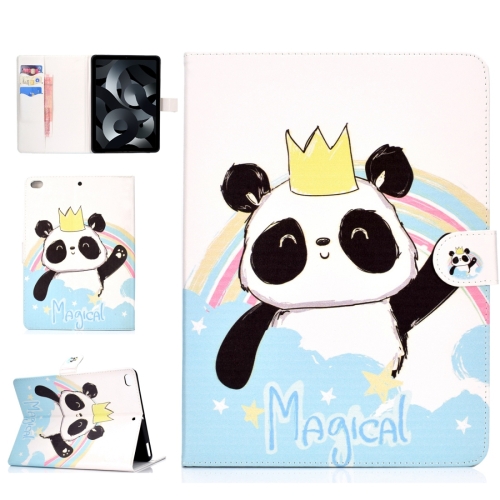 

For iPad mini1 / 2 / 3 / 4 Colored Drawing Pattern Horizontal Flip PU Leather Case with Holder & Card Slot & Sleep / Wake-up Function(Crown Panda)