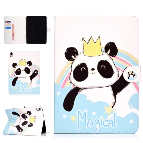 

For iPad Pro 11 inch (2018) Colored Drawing Pattern Horizontal Flip PU Leather Case with Holder & Card Slot & Sleep / Wake-up Function(Crown Panda)