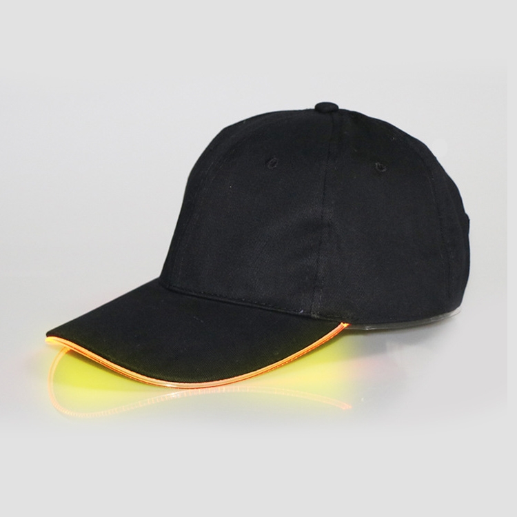 

LED Luminous Baseball Cap Male Outdoor Fluorescent Sunhat, Style: Rechargeable, Color:Black Hat Yellow Light