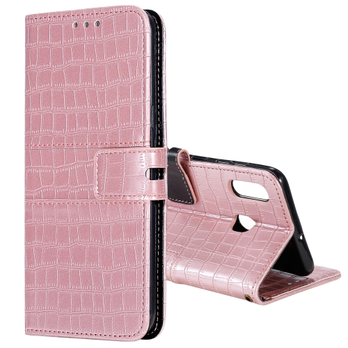 

For OPPO A8 Regular Crocodile Texture Horizontal Flip Leather Case with Holder & Card Slots & Wallet & Photo Frame & Lanyard(Rose Gold)