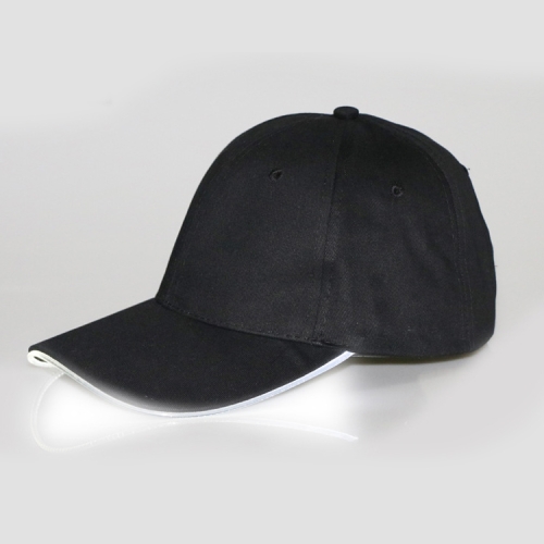 

LED Luminous Baseball Cap Male Outdoor Fluorescent Sunhat, Style: Battery, Color:Black Hat White Light