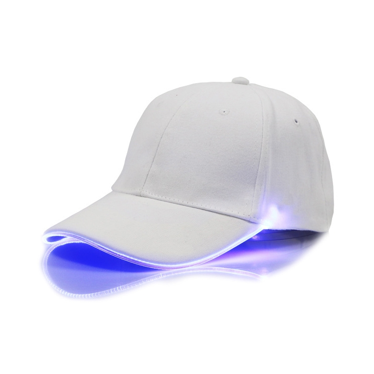 

LED Luminous Baseball Cap Male Outdoor Fluorescent Sunhat, Style: Battery, Color:White Hat Blue Light