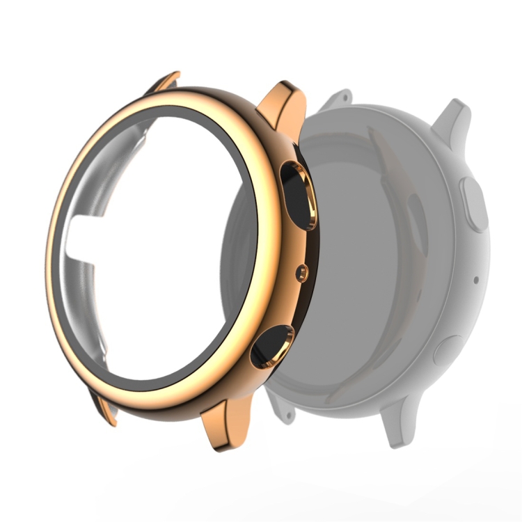 

For Samsung Galaxy Watch Active 2 40mm Electroplate PC Protective Case with Tempered Glass Film(Rose Gold)