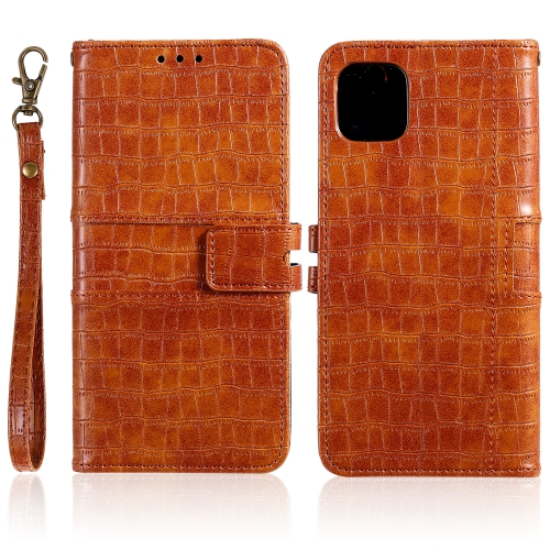 

For iPhone 11 Regular Crocodile Texture Horizontal Flip Leather Case with Holder & Card Slots & Wallet & Photo Frame & Lanyard(Brown)