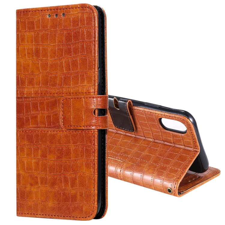 

For iPhone X / XS Regular Crocodile Texture Horizontal Flip Leather Case with Holder & Card Slots & Wallet & Photo Frame & Lanyard(Brown)