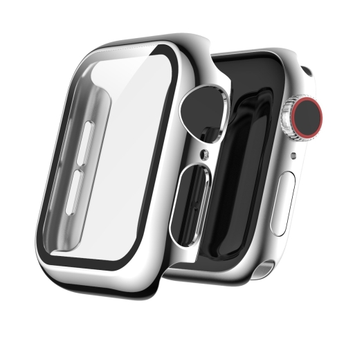 

For Apple Watch Series 5 & 4 40mm Full Coverage Plating Glass Case(Silver)