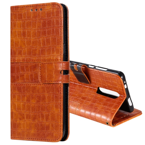 

For Motorola Moto E6 Plus Regular Crocodile Texture Horizontal Flip Leather Case with Holder & Card Slots & Wallet & Photo Frame & Lanyard(Brown)