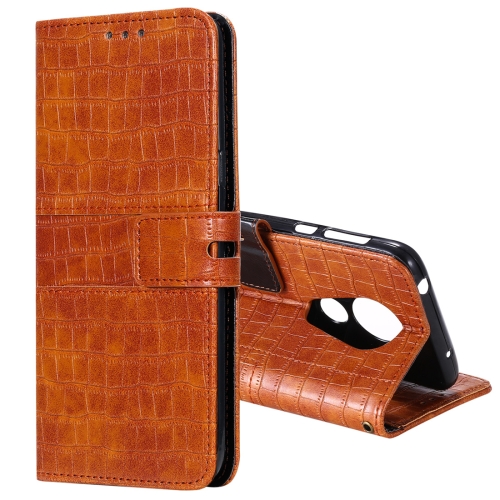 

For Motorola Moto G7 Power Regular Crocodile Texture Horizontal Flip Leather Case with Holder & Card Slots & Wallet & Photo Frame & Lanyard(Brown)